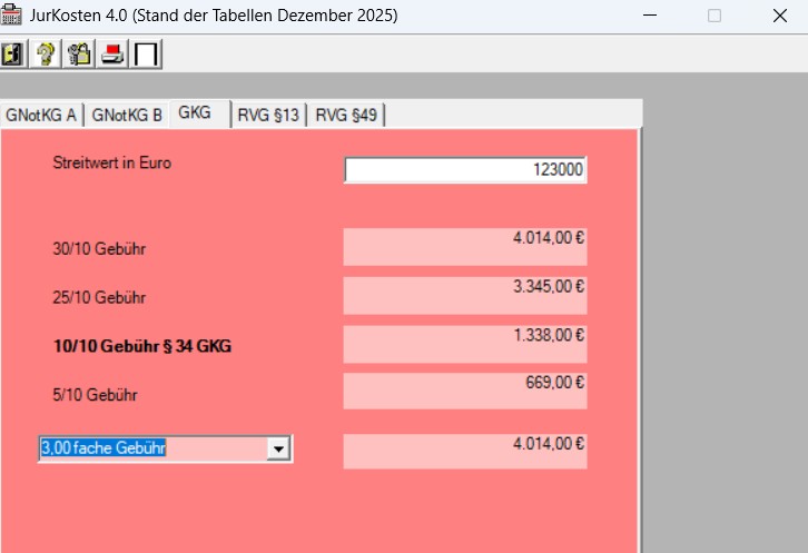 Screenshot Jurkosten-Rechner 3